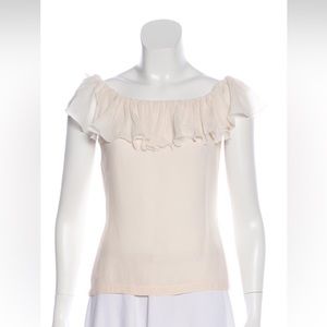 Vintage 90s Gianni Versace Silk Ruffle Top SZ 38